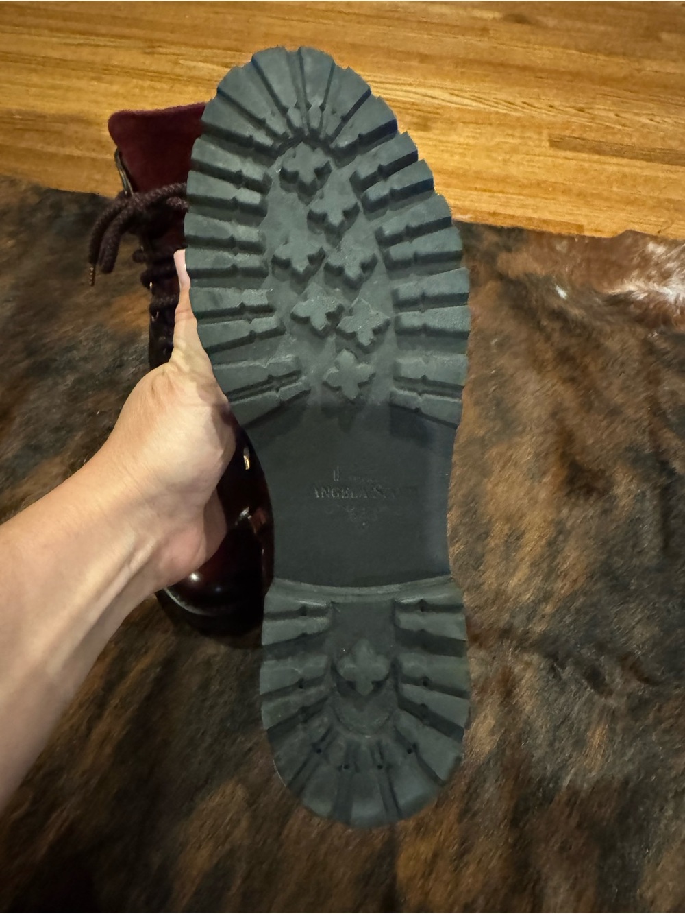 Lace-Up Burgundy Leather Women's Ankle Boots - Picture 5 of 6